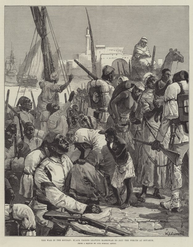الحرب في السودان ، القوات السوداء تغادر مسواة للانضمام إلى القوات في سواكيم بواسطة وليام هيشام أوفرند