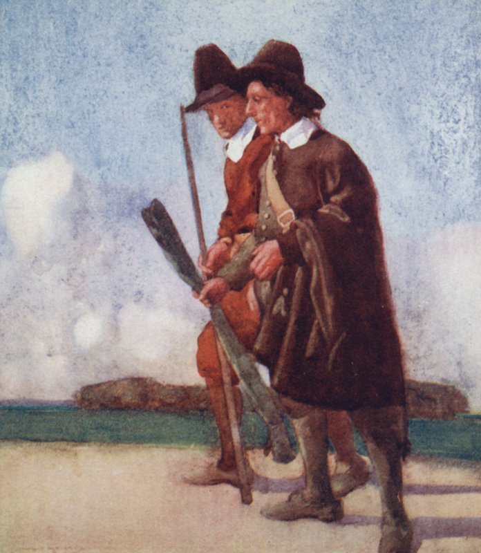 رسم توضيحي لـ The Compleat Angler بواسطة إيزاك والتون (لون ليثو) بواسطة وليام لي هانكي
