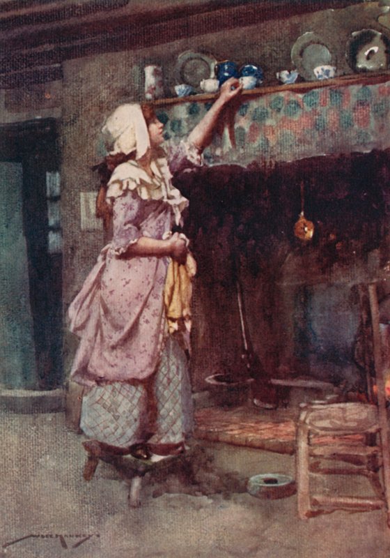 رسم توضيحي للقرية المهجورة بواسطة أوليفر جولدسميث (لون ليثو) بواسطة وليام لي هانكي