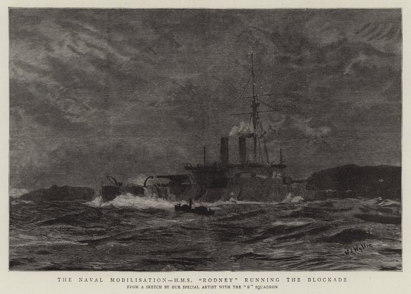 التعبئة البحرية ، HMS Rodney يدير الحصار بواسطة وليام ليونيل ويلي