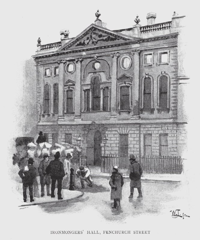 قاعة Ironmongers '، شارع Fenchurch (ليثو) بواسطة وليام لوكير