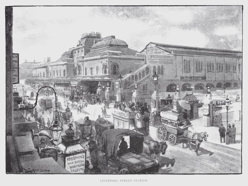 Liverpool Street Station (litho) بواسطة وليام لوكير