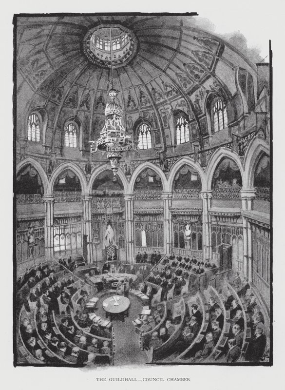 The Guildhall, Council Chamber (litho) بواسطة وليام لوكير