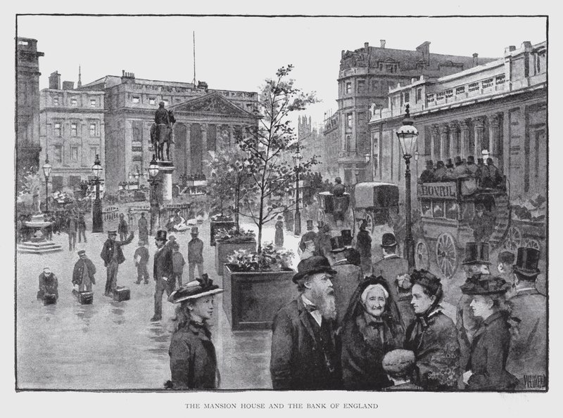 The Mansion House and the Bank of England (litho) بواسطة وليام لوكير