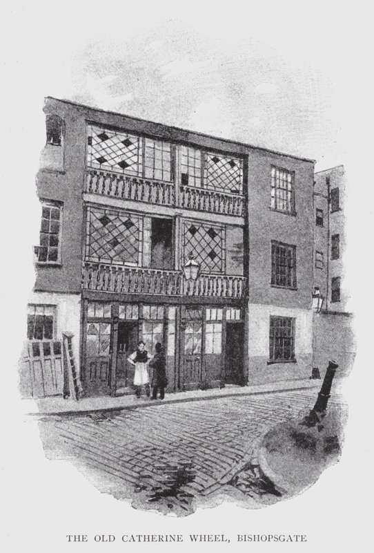 عجلة كاثرين القديمة ، Bishopsgate (litho) بواسطة وليام لوكير