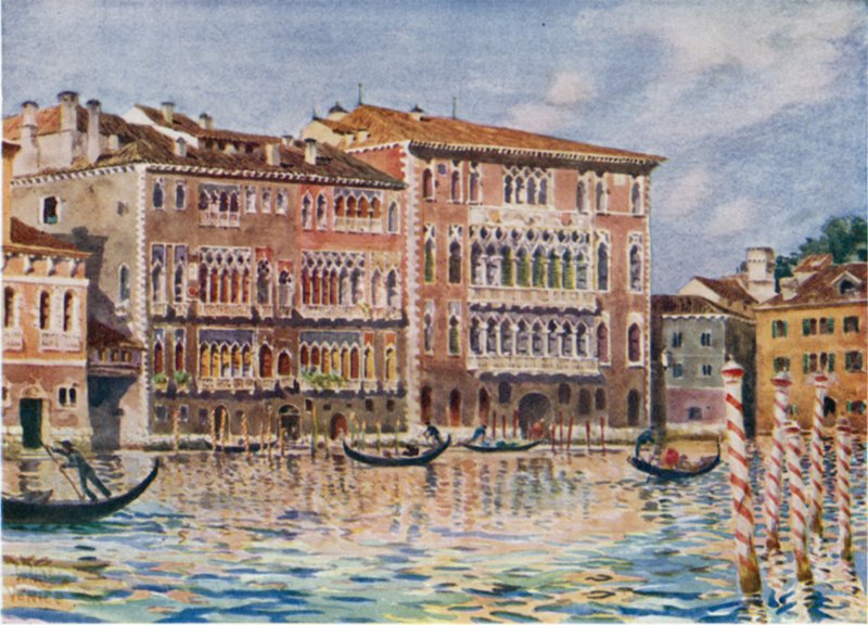 مدينة البندقية. Palazzi Foscari و Giustiniani (لون ليثو) بواسطة وليام ويهي كولينز