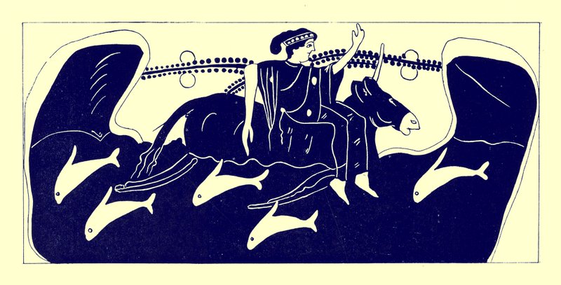 يوروبا والبول ، رسم توضيحي من لوحات زهرية يونانية بقلم جي إي هاريسون و DS MacColl ، تم نشره عام 1894 (صورة رقمية محسنة) بواسطة بعد المدرسة الإنجليزية