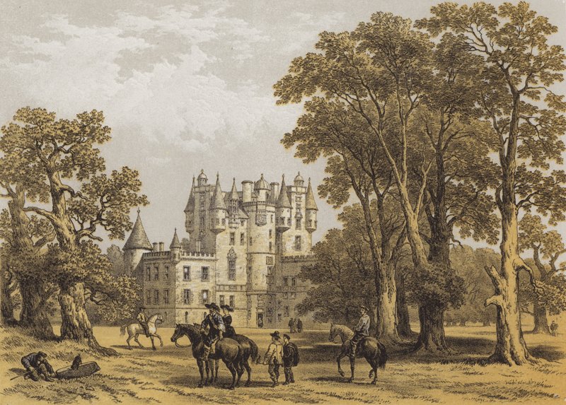 قلعة جلاميس ، Forfarshire (chromolitho) بواسطة بعد جورج كاتيرمول
