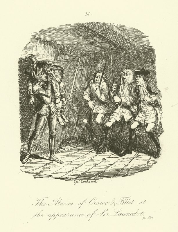 رسم توضيحي لـ Launcelot Greaves بواسطة Tobias Smollett بواسطة بعد جورج كروكشانك