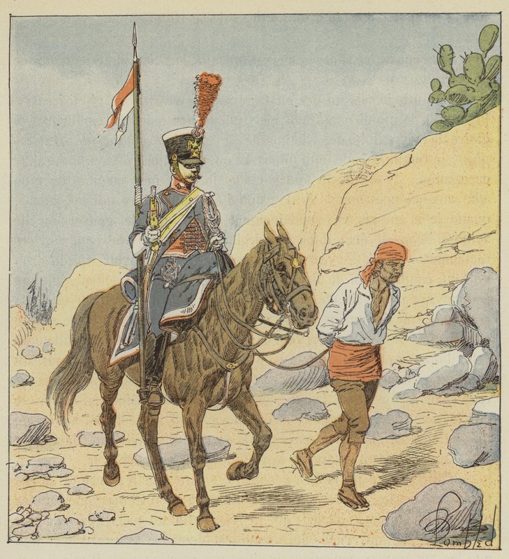 الجيش الفرنسي في إسبانيا ، Lancier-gendarme ، 1811 بواسطة بعد لويس تشارلز بومبل