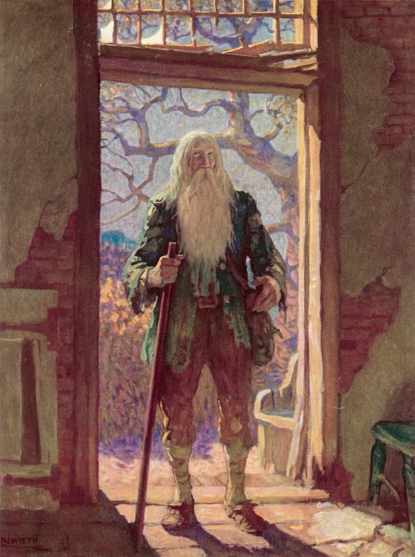 رسم توضيحي لـ Rip Van Winkle بواسطة بعد نويل كونفيرس ويث