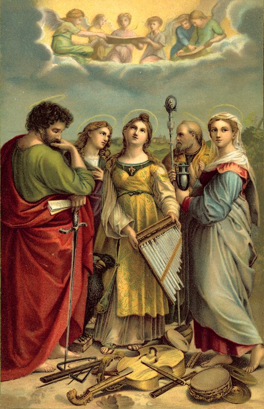 سانت سيسيليا (chromolitho) بواسطة بعد رافائيل