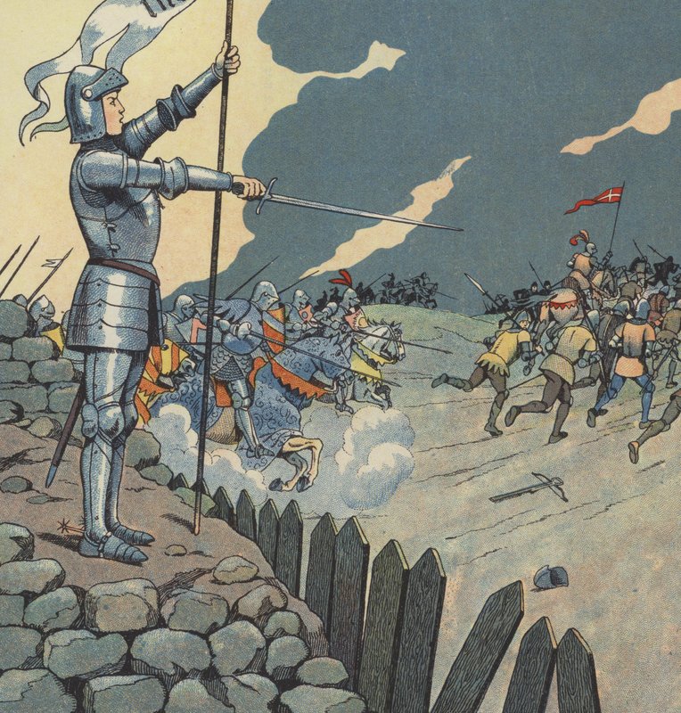 Joan of Arc liberating the city of Orleans from the English بواسطة اسم مستعار لـ Onfray de Breville Jacques Job